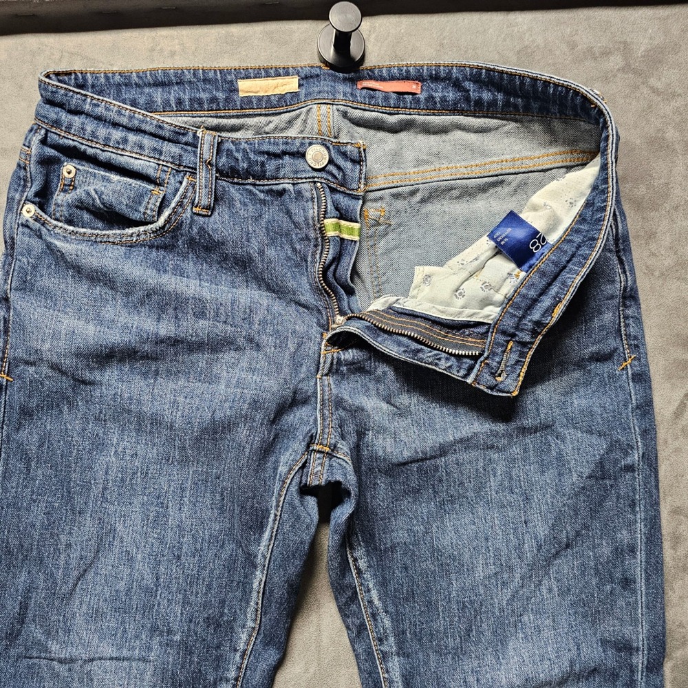 Pilcro Slim Boyfriend Crop Distressed Blue Jeans Women's 28 (32) Waist